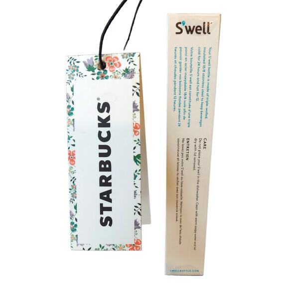 Starbucks S'well Liberty of London Water Meadow Floral Ditzy 17 oz Bottle New - Picture 7 of 12